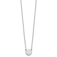 Sterling Silver Rhodium-plated Tiny Circle Block Letter S Initial Necklace