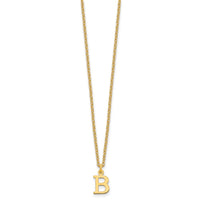 Sterling Silver Gold-plated Cutout Letter B Initial Necklace