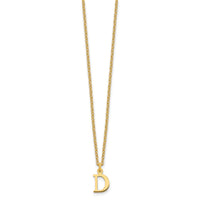 Sterling Silver Gold-plated Cutout Letter D Initial Necklace