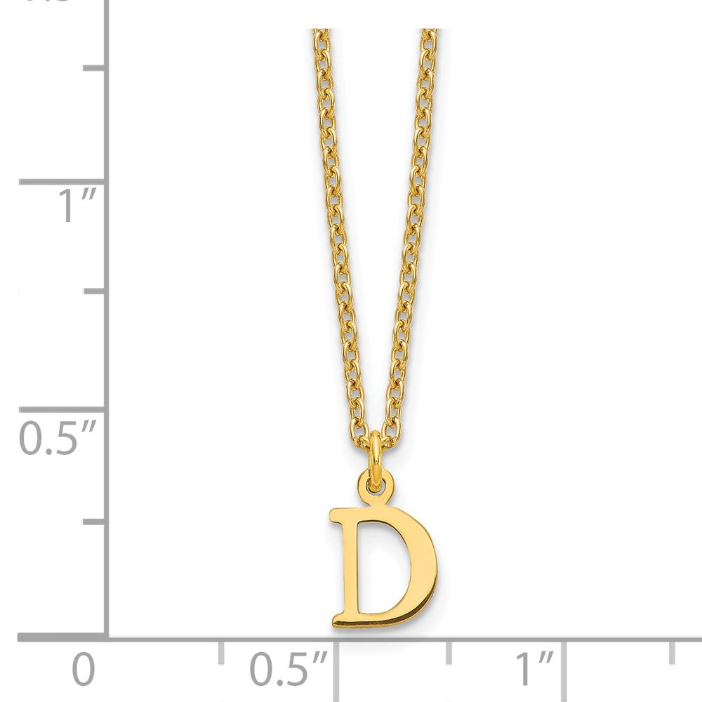 Sterling Silver Gold-plated Cutout Letter D Initial Necklace
