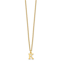 Sterling Silver Gold-plated Cutout Letter K Initial Necklace