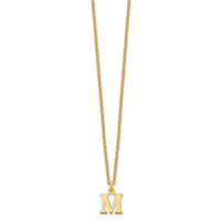 Sterling Silver Gold-plated Cutout Letter M Initial Necklace