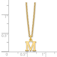 Sterling Silver Gold-plated Cutout Letter M Initial Necklace