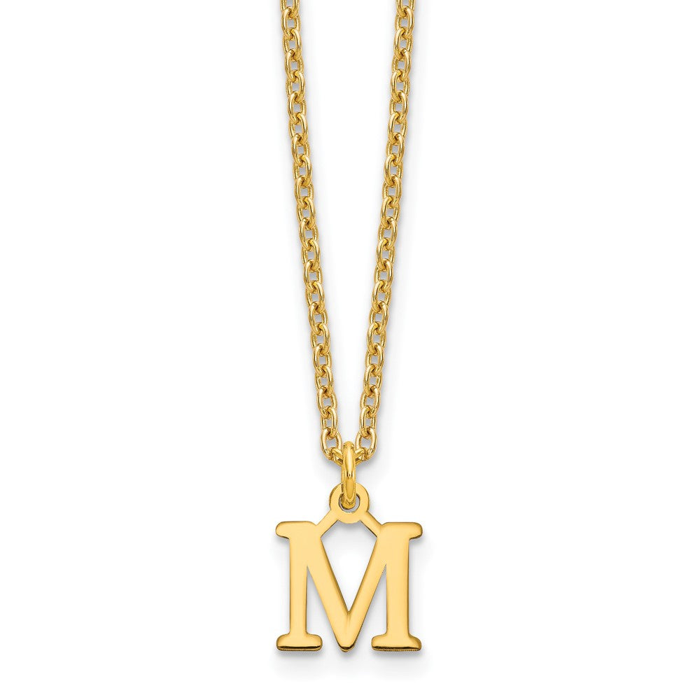 Sterling Silver Gold-plated Cutout Letter M Initial Necklace