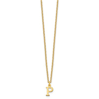 Sterling Silver Gold-plated Cutout Letter P Initial Necklace