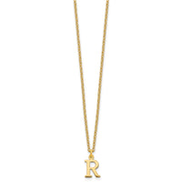 Sterling Silver Gold-plated Cutout Letter R Initial Necklace
