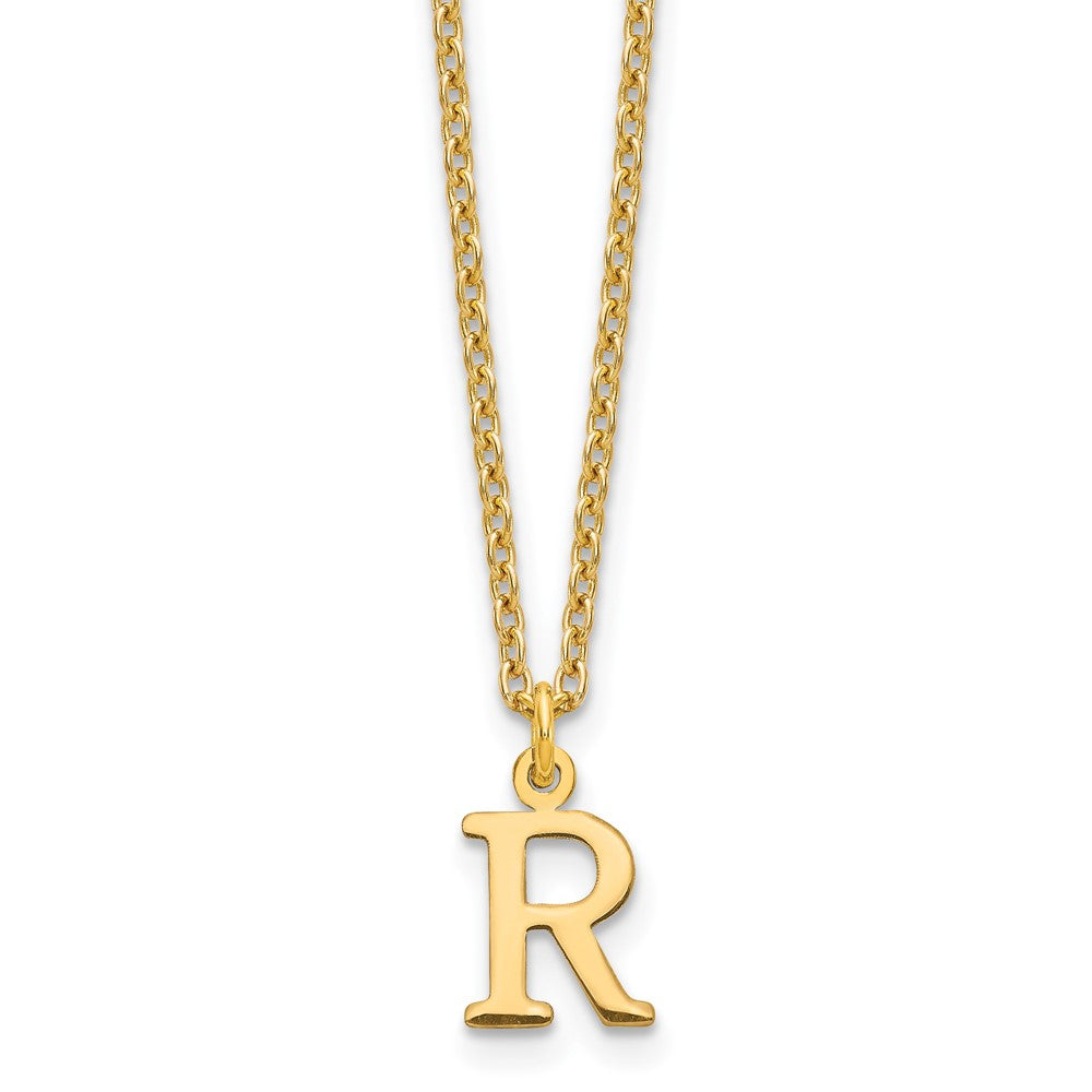 Sterling Silver Gold-plated Cutout Letter R Initial Necklace