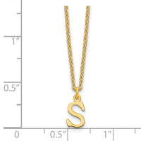 Sterling Silver Gold-plated Cutout Letter S Initial Necklace