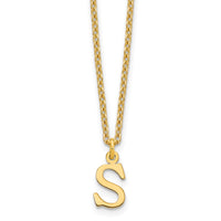 Sterling Silver Gold-plated Cutout Letter S Initial Necklace