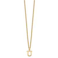 Sterling Silver Gold-plated Cutout Letter U Initial Necklace