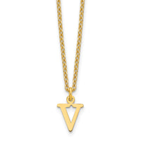 Sterling Silver Gold-plated Cutout Letter V Initial Necklace