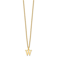 Sterling Silver Gold-plated Cutout Letter W Initial Necklace