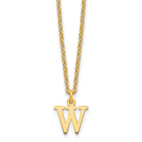 Sterling Silver Gold-plated Cutout Letter W Initial Necklace