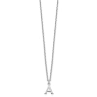 Sterling Silver Rhodium-plated Cutout Letter A Initial Necklace