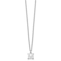 Sterling Silver Rhodium-plated Cutout Letter M Initial Necklace