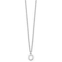 Sterling Silver Rhodium-plated Cutout Letter O Initial Necklace