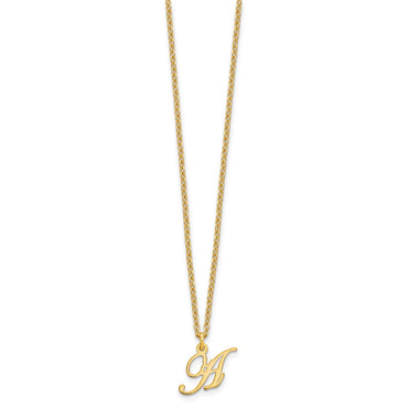 Sterling Silver Gold-plated Letter A Initial Necklace