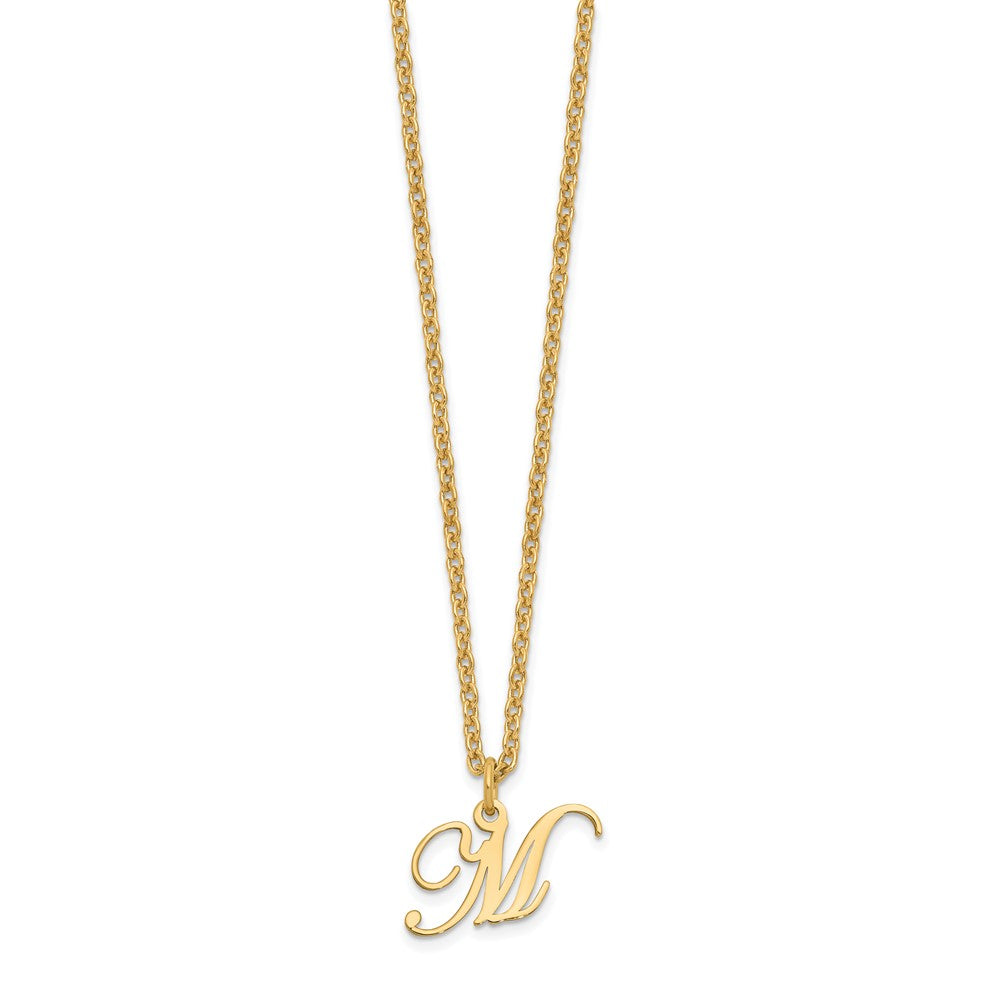 Sterling Silver Gold-plated Letter M Initial Necklace