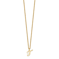Sterling Silver Gold-plated Letter T Initial Necklace