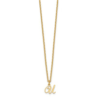 Sterling Silver Gold-plated Letter U Initial Necklace