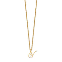 Sterling Silver Gold-plated Letter V Initial Necklace