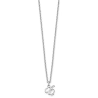 Sterling Silver Rhodium-plated Letter E Initial Necklace