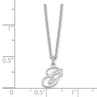 Sterling Silver Rhodium-plated Letter G Initial Necklace