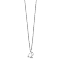 Sterling Silver Rhodium-plated Letter Q Initial Necklace