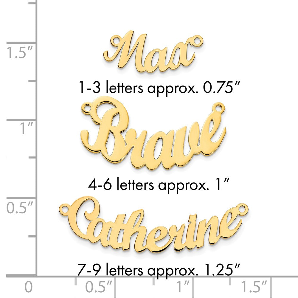 Sterling Silver/Gold-plated Curved Name Plate