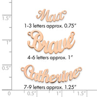 14k Rose Gold Curved Name Plate