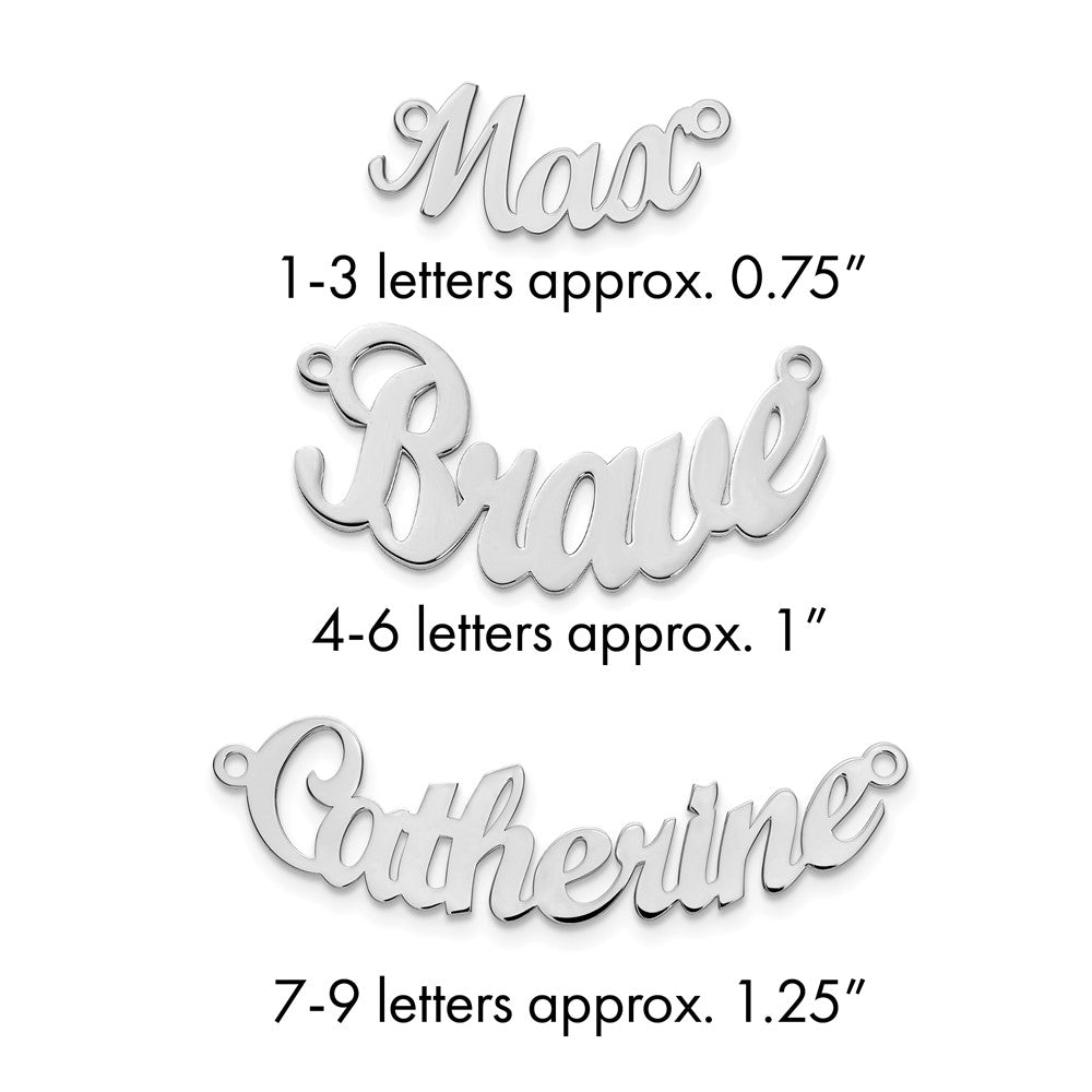14k White Gold Curved Name Plate