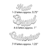 14k White Gold Curved Name Plate