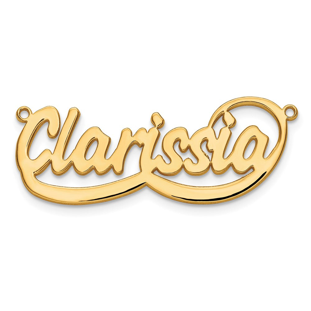 14k Yellow Gold Swoop Name Plate