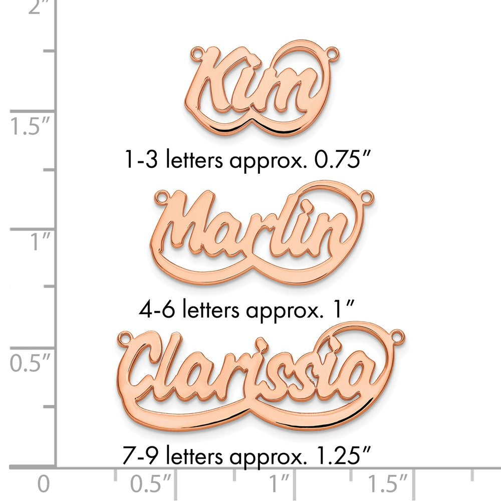 14k Rose Gold Swoop Name Plate