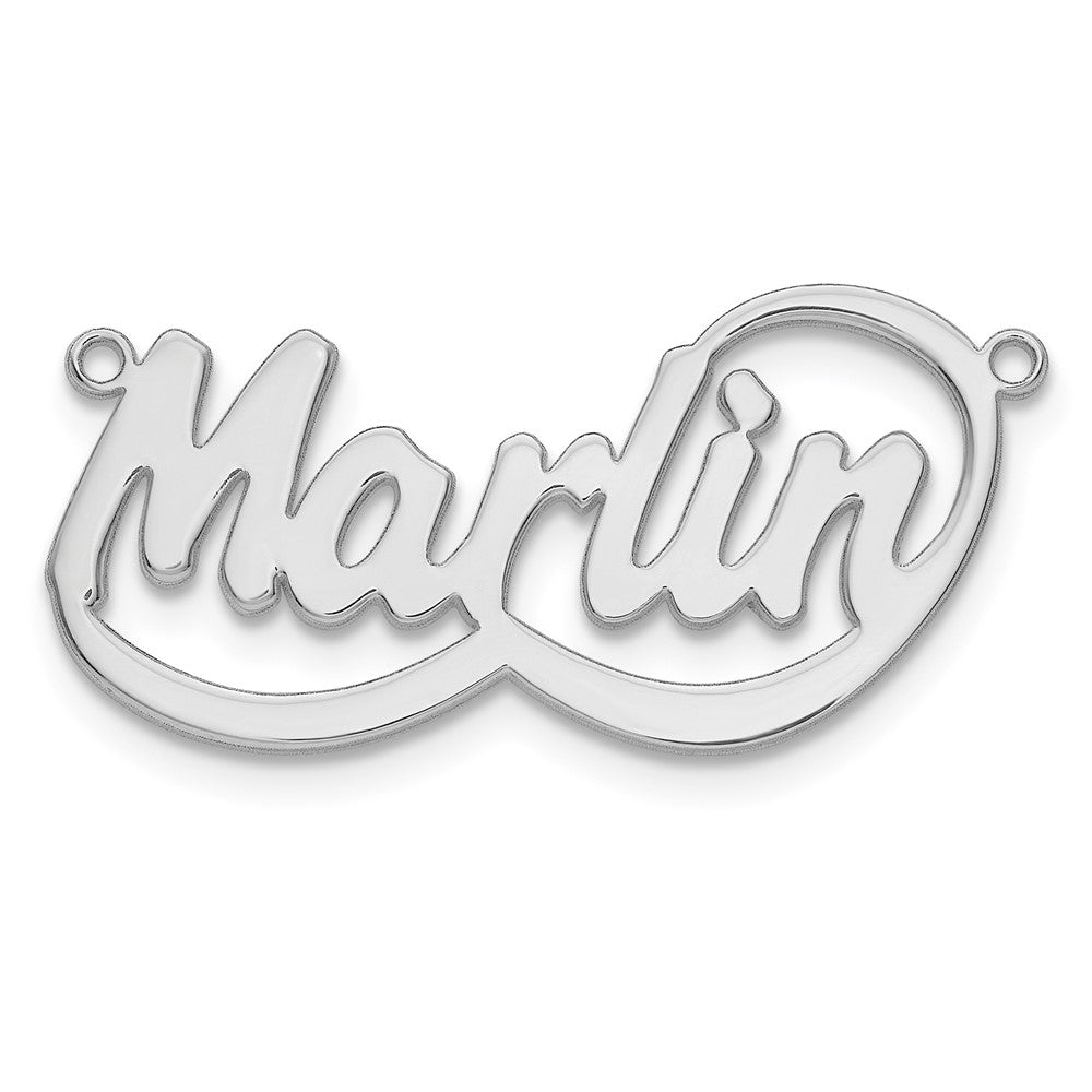 Sterling Silver/Rhodium-plated Swoop Name Plate