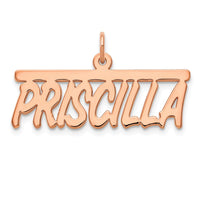 Sterling Silver/Rose-plated Top Bar Name Plate