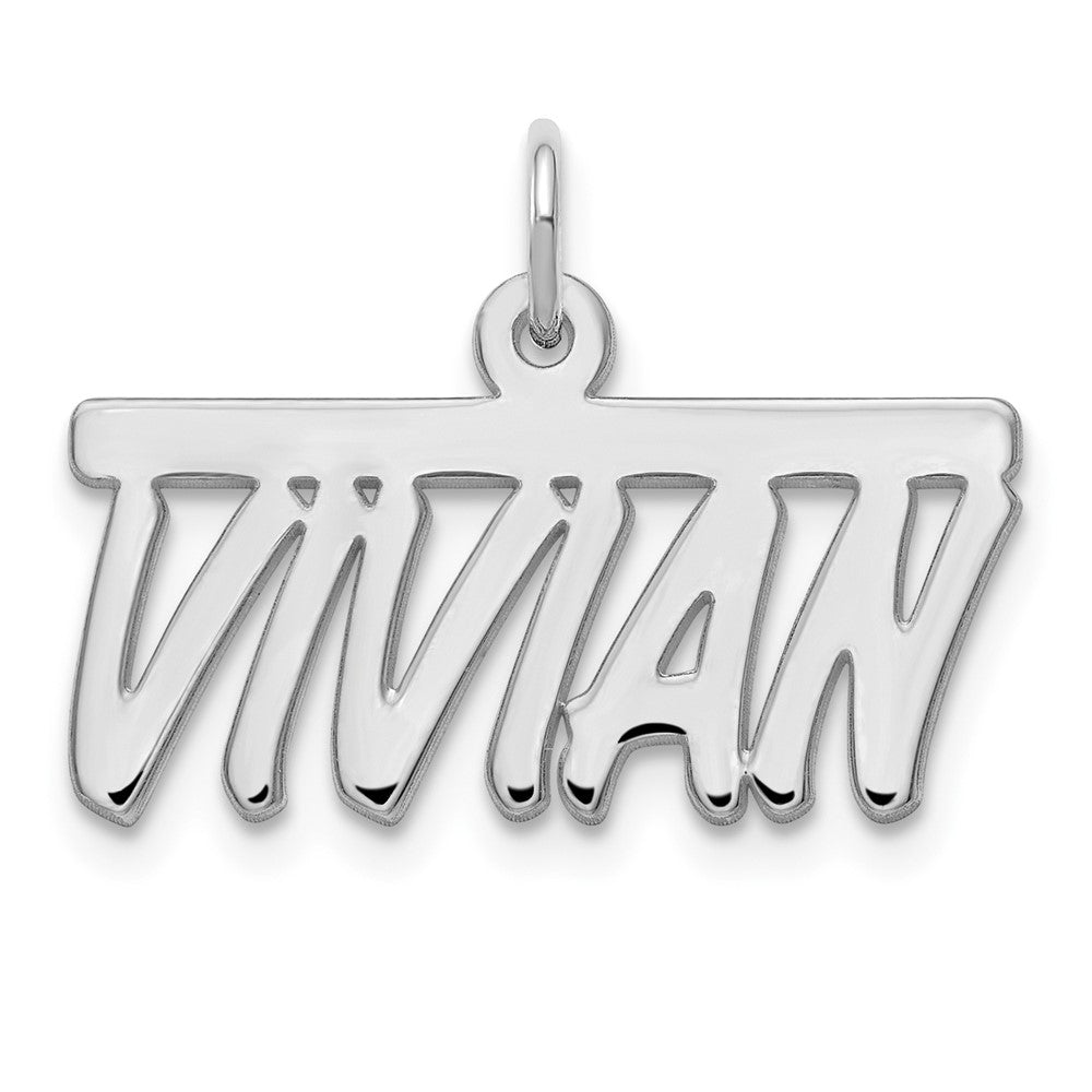 10k White Gold Top Bar Name Plate