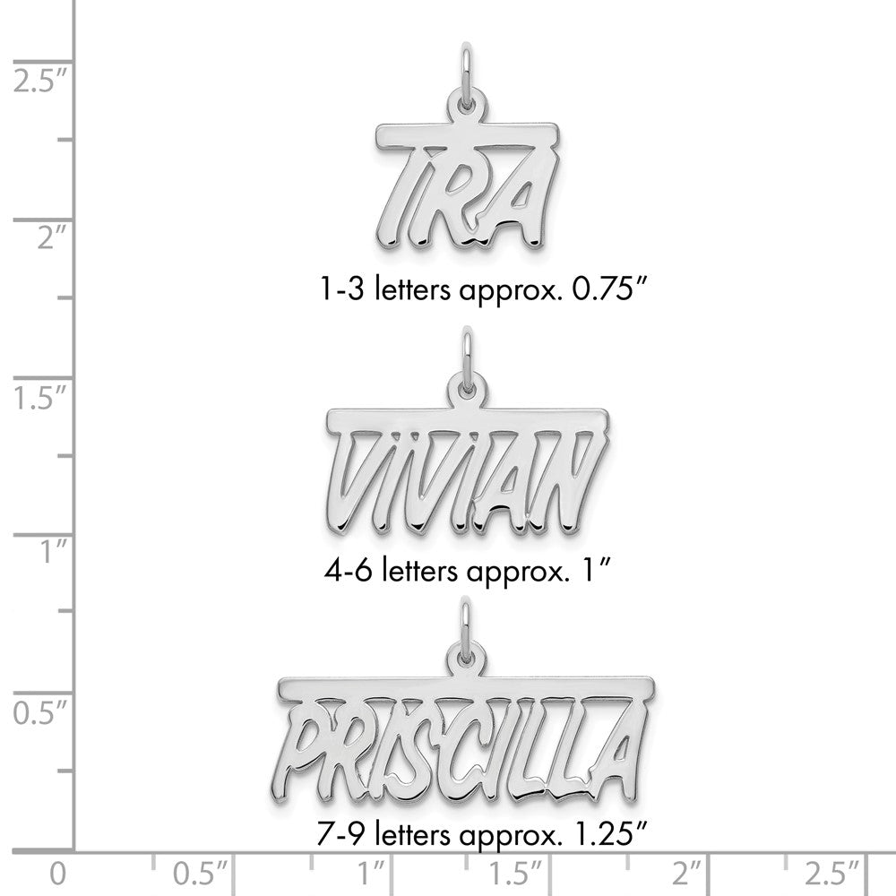 10k White Gold Top Bar Name Plate