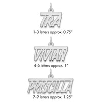 14k White Gold Top Bar Name Plate