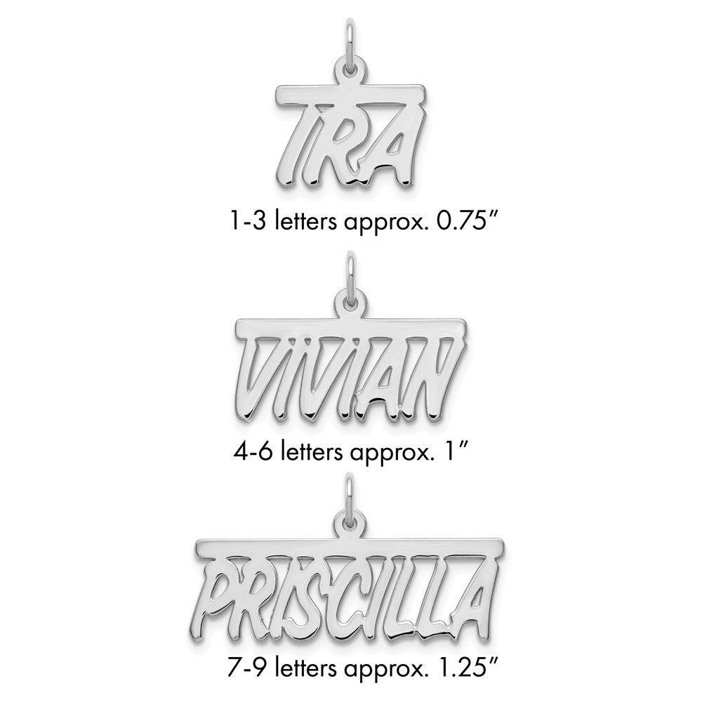 Sterling Silver/Rhodium-plated Top Bar Name Plate