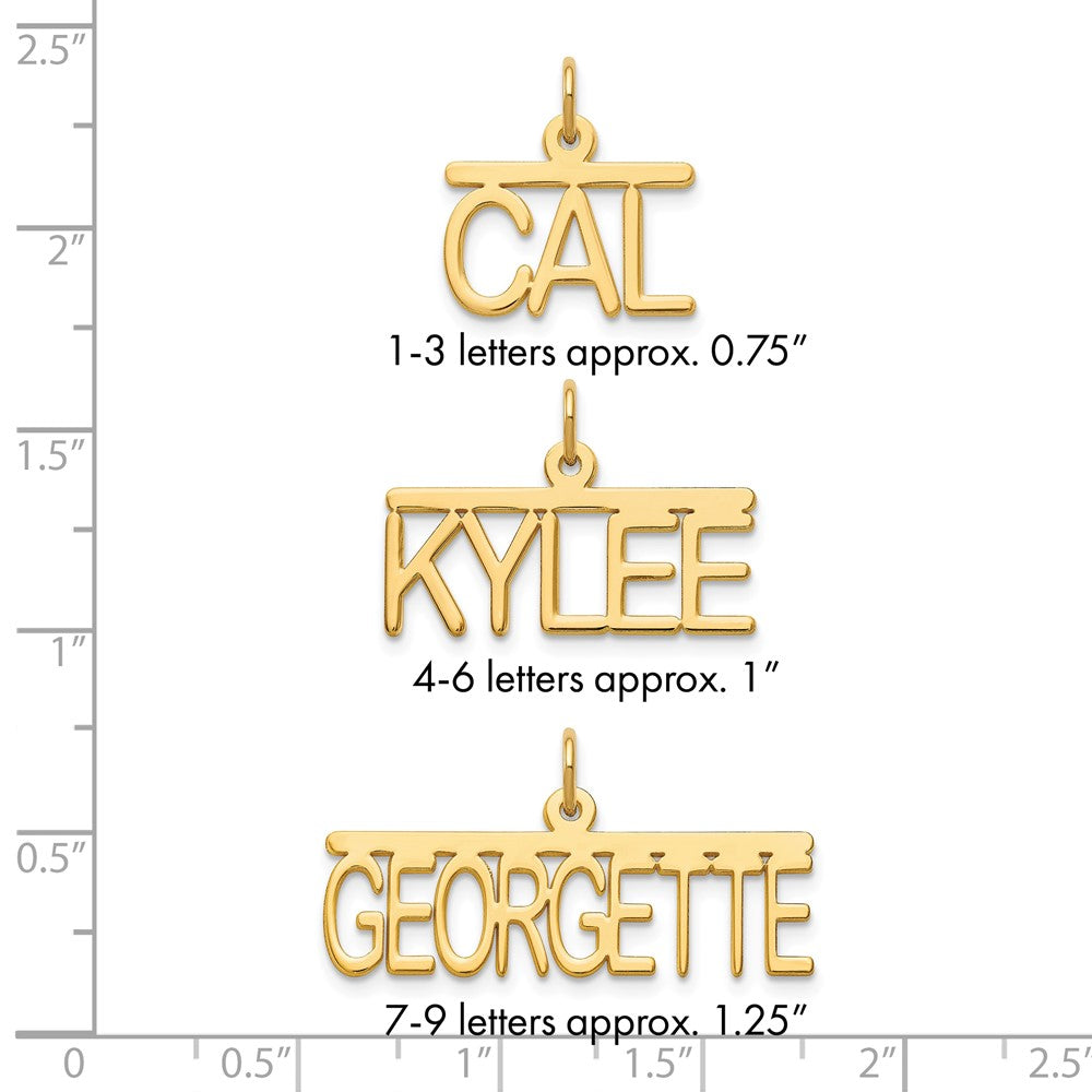 14k Yellow Gold Top Bar Name Plate