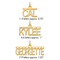 14k Yellow Gold Top Bar Name Plate