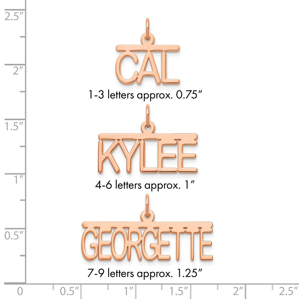 14k Rose Gold Top Bar Name Plate