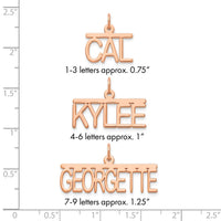 14k Rose Gold Top Bar Name Plate