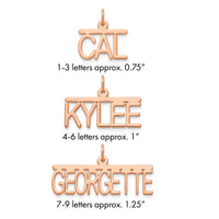 14k Rose Gold Top Bar Name Plate