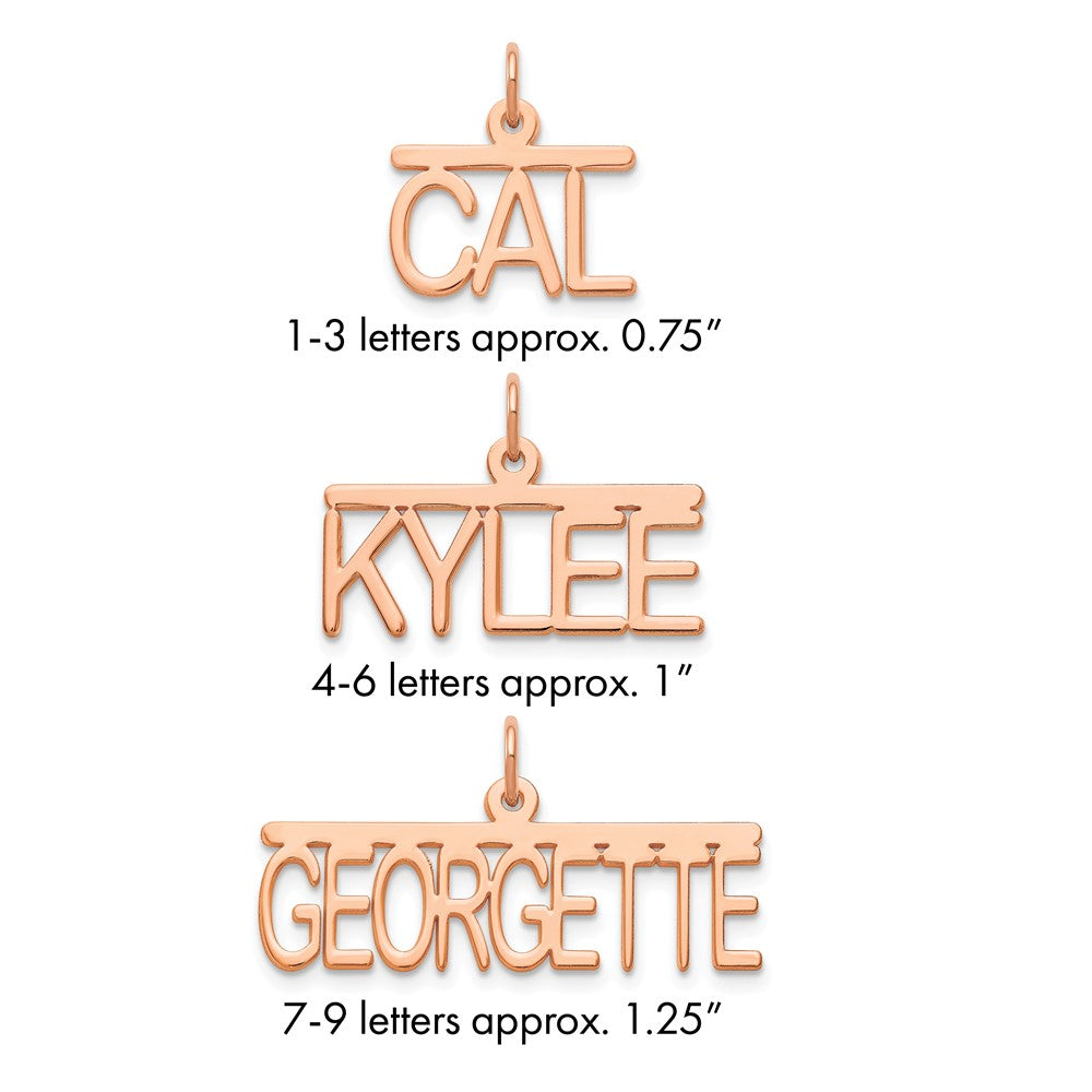 Sterling Silver/Rose-plated Top Bar Name Plate