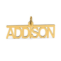14k Yellow Gold Top Bar Name Plate