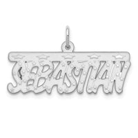 14k White Gold Satin Stars Name Plate