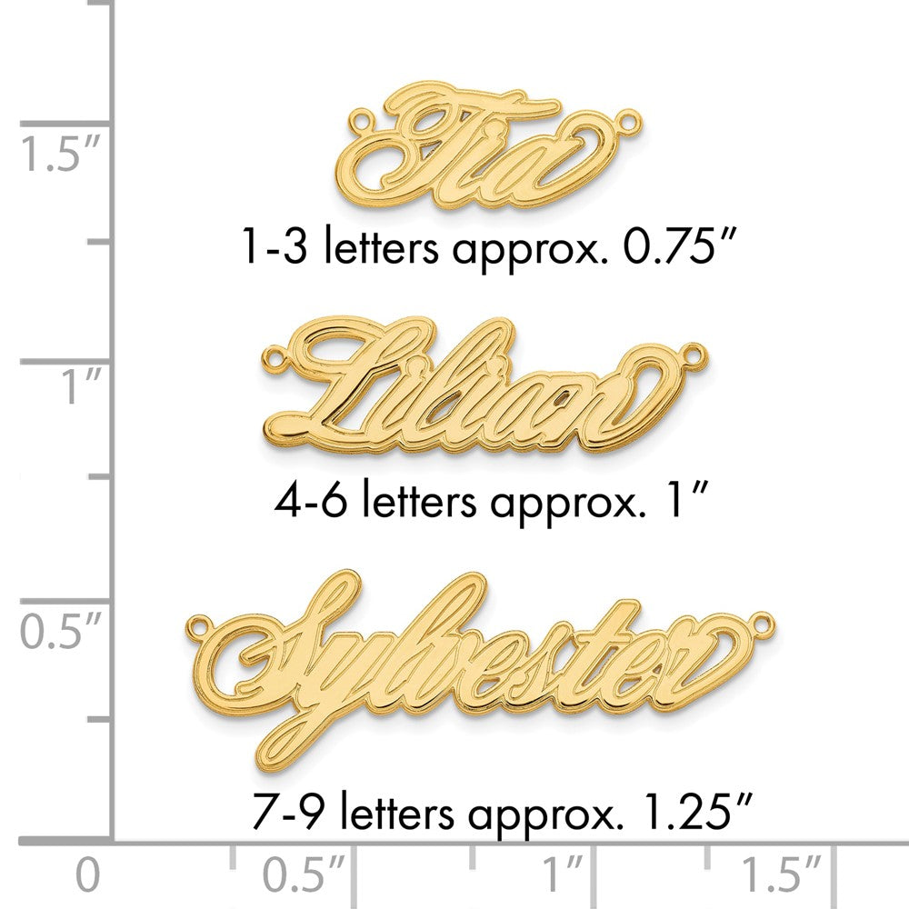 14k Yellow Gold Etched Name Plate