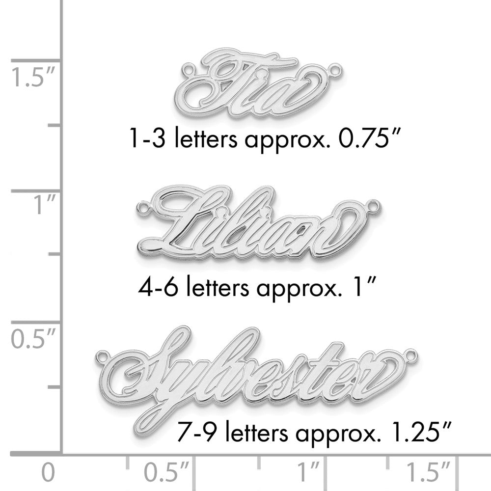Sterling Silver/Rhodium-plated Etched Name Plate